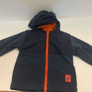 Baby Sonoma Blue hoodie 18 M with orange zipper